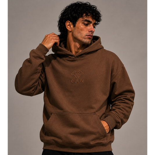 Origins Hoodie Chocolate — Calma Obliv 🍫