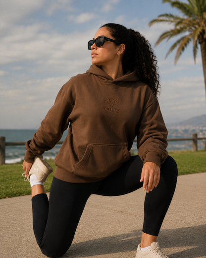 Origins Hoodie Chocolate — Calma Obliv 🍫